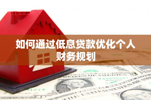 安岳如何通过低息贷款优化个人财务规划