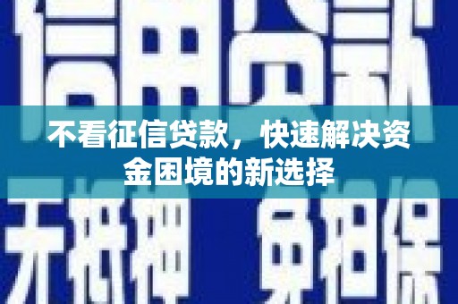 安岳不看征信贷款，快速解决资金困境的新选择