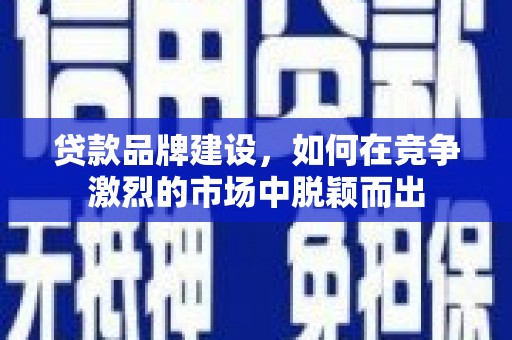 安岳贷款品牌建设，如何在竞争激烈的市场中脱颖而出