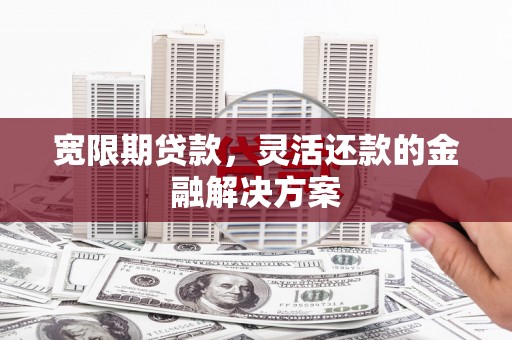 安岳宽限期贷款，灵活还款的金融解决方案