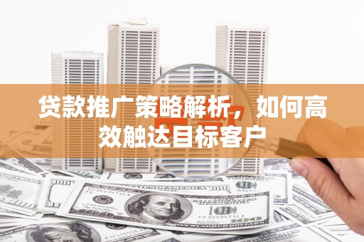 安岳贷款推广策略解析，如何高效触达目标客户