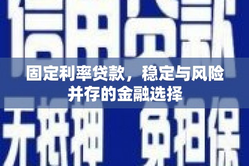 安岳固定利率贷款，稳定与风险并存的金融选择