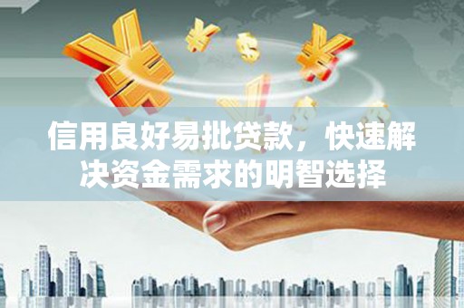 安岳信用良好易批贷款，快速解决资金需求的明智选择
