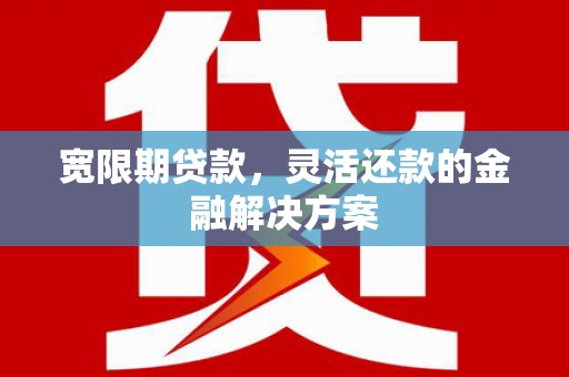 安岳宽限期贷款，灵活还款的金融解决方案