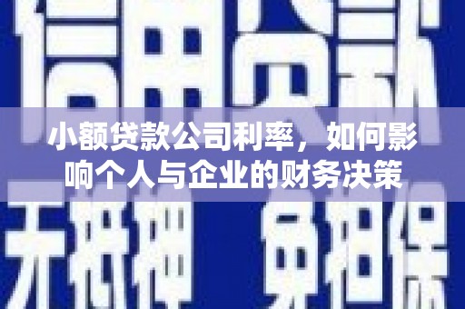 安岳小额贷款公司利率，如何影响个人与企业的财务决策