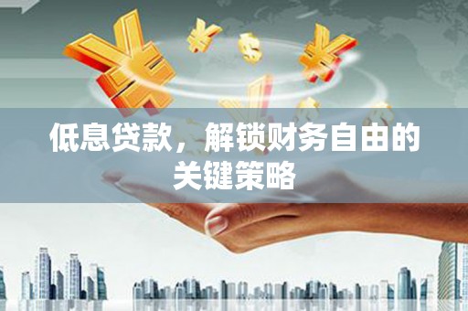 安岳低息贷款，解锁财务自由的关键策略