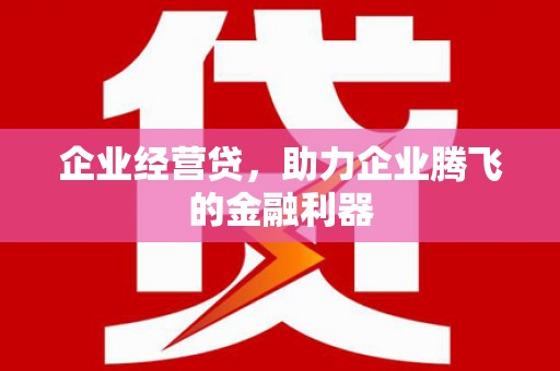 安岳企业经营贷，助力企业腾飞的金融利器