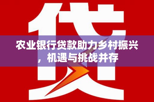 安岳农业银行贷款助力乡村振兴，机遇与挑战并存