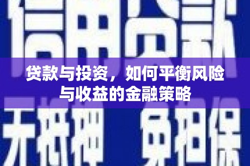 安岳贷款与投资，如何平衡风险与收益的金融策略