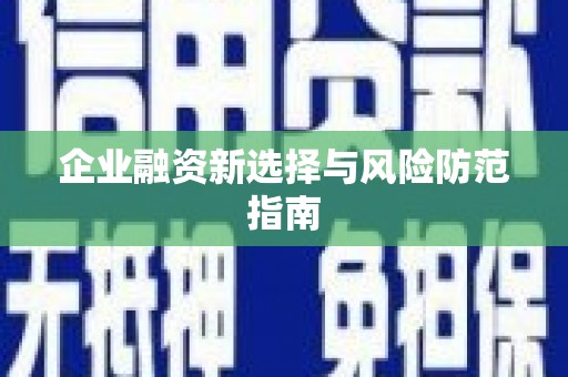 安岳企业融资新选择与风险防范指南